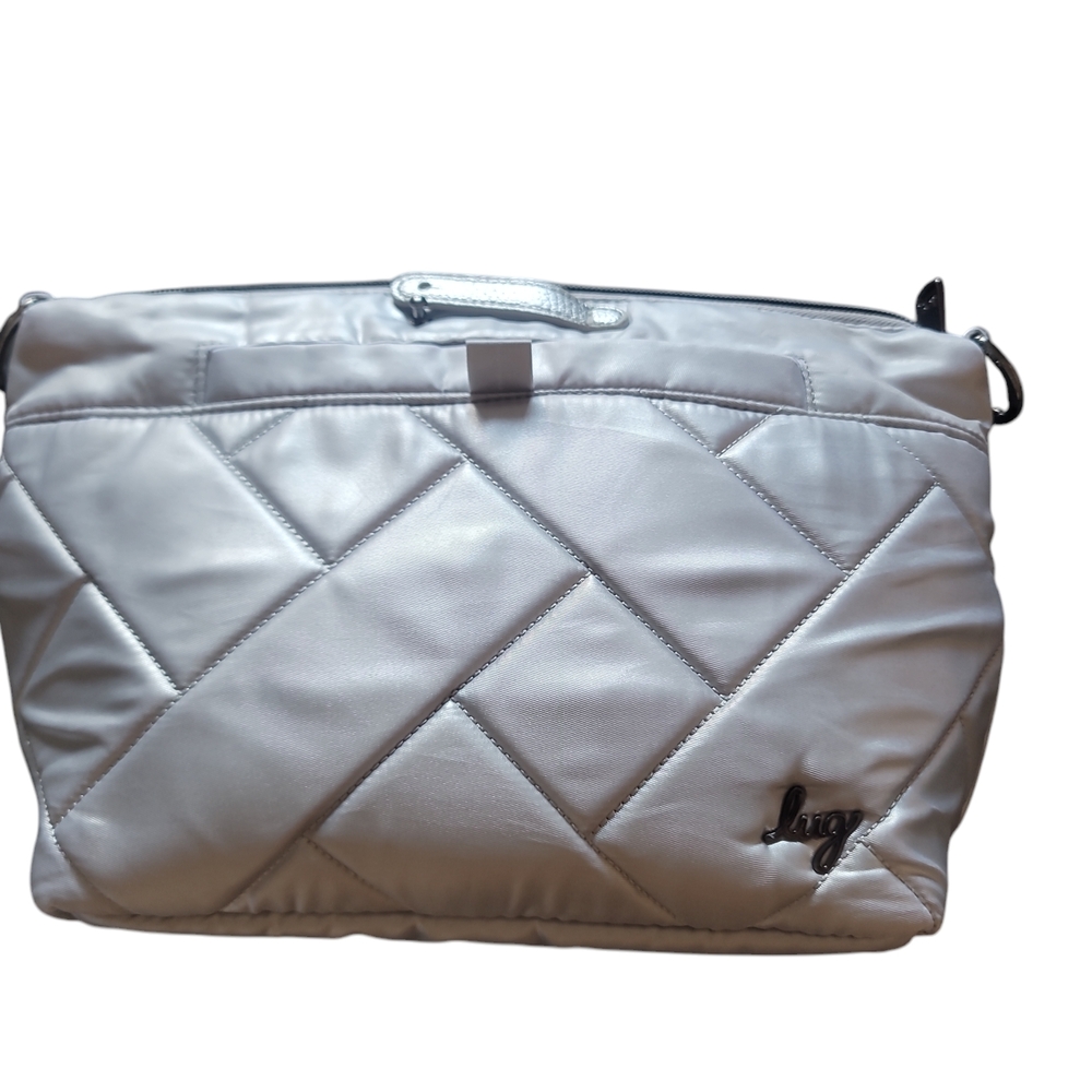 Lug Quilted White Crossbody Bag